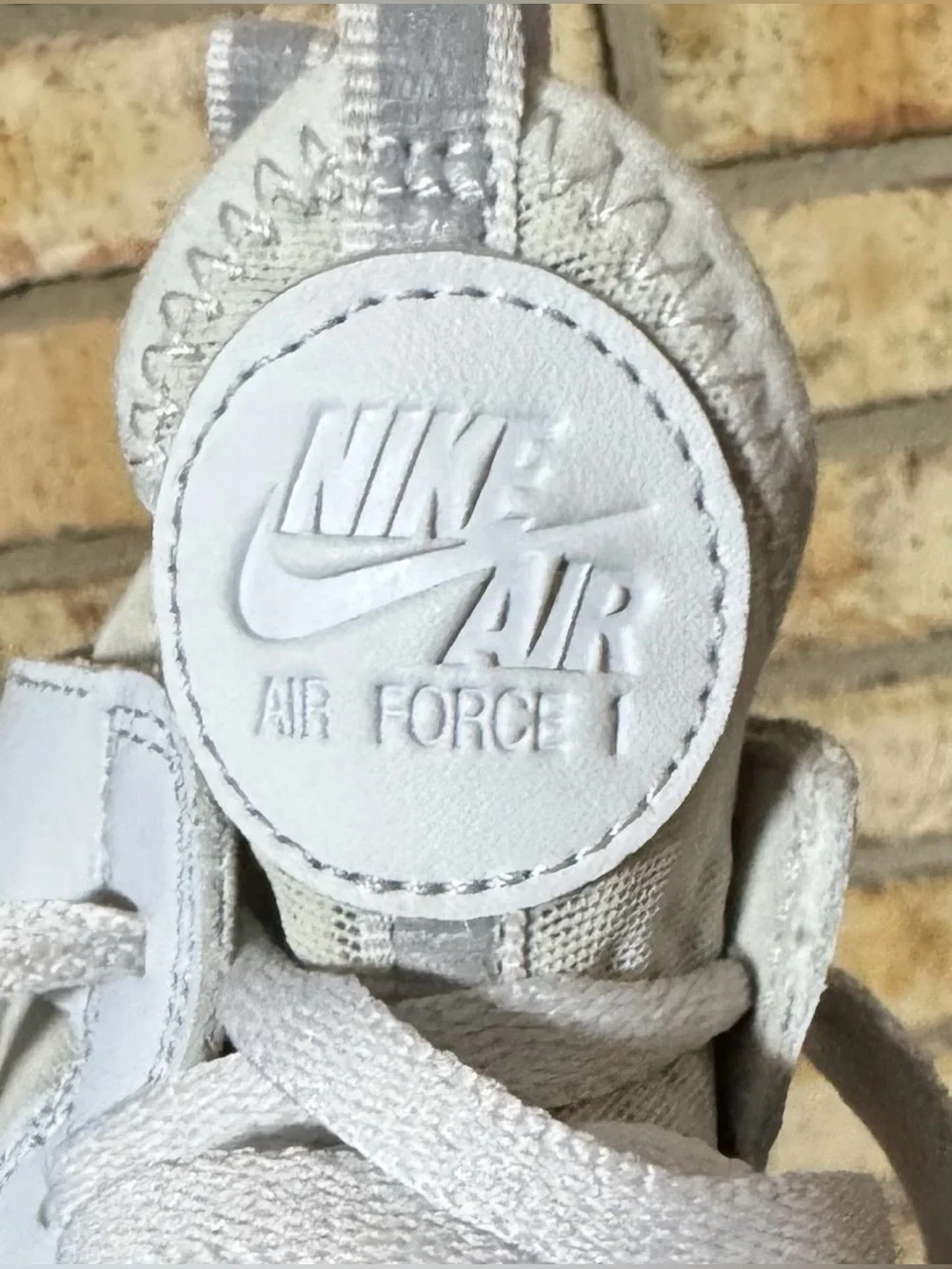 Nike Air Force 1 Boys High Top Sneakers Grey White 5.5Y Lightweight Lace Up